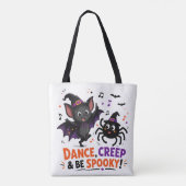 かわいいおばけのコウモリとクモのダンス トートバッグ (裏面)