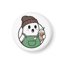 かわいいおばけのコーヒー バッジ