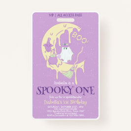 かわいいおばけのスパイシーな1歳の誕生日ハロウィンVIP バッジ