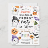 かわいいおばけのスペクタキュラー ハロウィン7さいの誕生日 招待状 (正面)