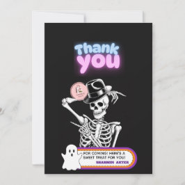かわいいおばけのハロウィンお礼のしタグ サンキューカード