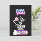 かわいいおばけのハロウィンお礼のしタグ サンキューカード (スタンド正面)