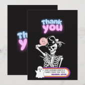 かわいいおばけのハロウィンお礼のしタグ サンキューカード (正面/裏面)