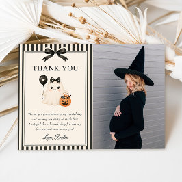 かわいいおばけのハロウィンお誕生日お祝い写真 サンキューカード