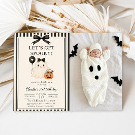 かわいいおばけのハロウィンお誕生日フォト 招待状