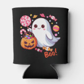 かわいいおばけのハロウィンの幽霊、かぼちゃ、お菓子 缶クーラー (裏面)