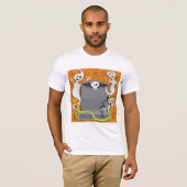 かわいいおばけのハロウィンガーゴイルと墓石 Tシャツ (正面フル)