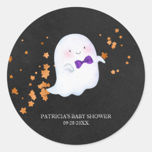 かわいいおばけのハロウィンガールベビーシャワークラシックロ ラウンドシール