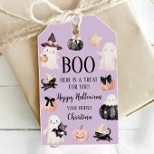 かわいいおばけのハロウィンガール 1歳の誕生日パーティー ギフトタグ