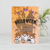 かわいいおばけのハロウィンパーティー招待状 招待状 (スタンド正面)