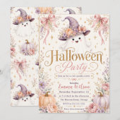 かわいいおばけのハロウィンパーティー 招待状 (正面/裏面)