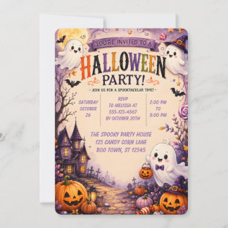 👻🎃 かわいいおばけのハロウィンパーティー 🧡🕸️ 招待状