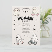 かわいいおばけのハロウィンパーティー 招待状 (スタンド正面)