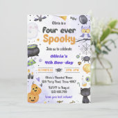 かわいいおばけのハロウィンパーティー　４さいのお誕生日おめでとう 招待状 (スタンド正面)