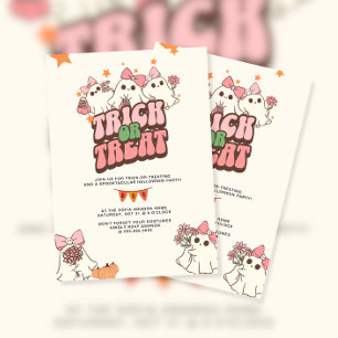 かわいいおばけのハロウィンパーティ招待状「Cute Ghost Trick or Treat Hal 招待状