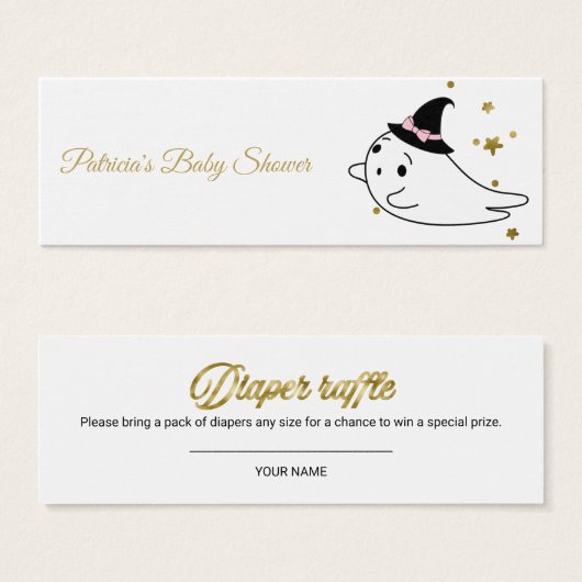 かわいいおばけのハロウィンベビーシャワーのおむつ抽選会 (正面&裏面)