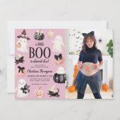 かわいいおばけのハロウィンベビーシャワーの写真 招待状 (正面)