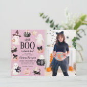 かわいいおばけのハロウィンベビーシャワーの写真 招待状 (スタンド正面)