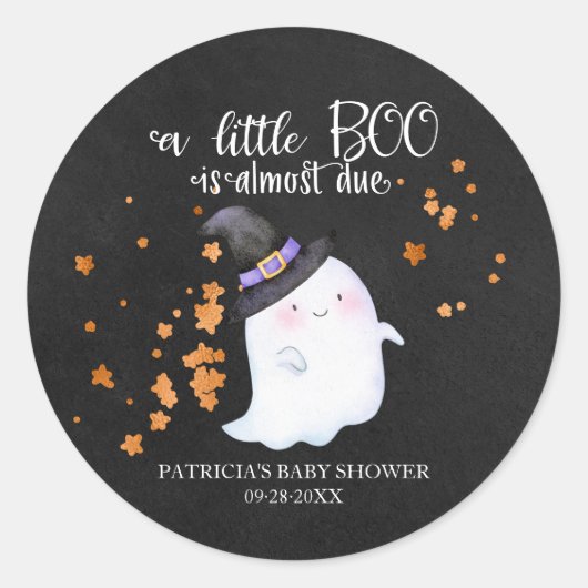 かわいいおばけのハロウィンベビーシャワー ラウンドシール (正面)