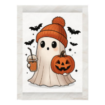 かわいいおばけのハロウィンポスター – 可愛いウォールアート