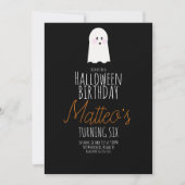 かわいいおばけのハロウィン子供の誕生日パーティーイベント 招待状 (正面)