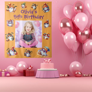 かわいいおばけのハロウィン子供の誕生日写真 タペストリー
