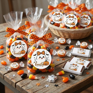 かわいいおばけのハロウィン1歳の誕生日ステッカー ラウンドシール