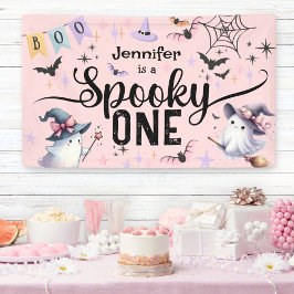 かわいいおばけのハロウィン1歳の誕生日 女の子 横断幕