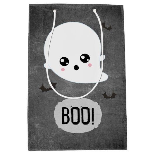 かわいいおばけのハロウィン ミディアムペーパーバッグ (正面)