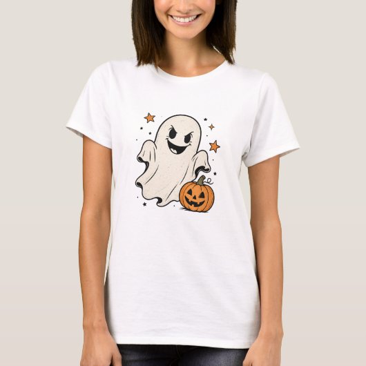 かわいいおばけのハロウィンTシャツデザイン Tシャツ (正面)