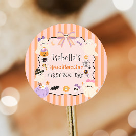 かわいいおばけのハロウィーンバースデーステッカー ラウンドシール
