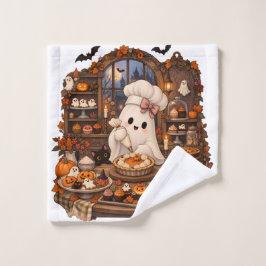 かわいいおばけのパティシエ ハロウィン ほーらーばくちょう ウォッシュタオル