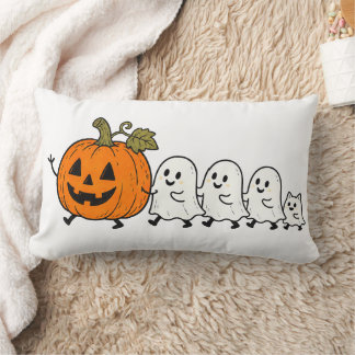 かわいいおばけのパレード ハロウィン 猫 ランバー枕 ランバークッション