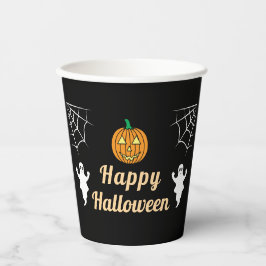 かわいいおばけのパンプキンスパイダーウェブハロウィンパーティー 紙コップ