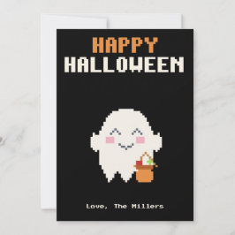 かわいいおばけのピクセルアート ハロウィンカード シーズンカード