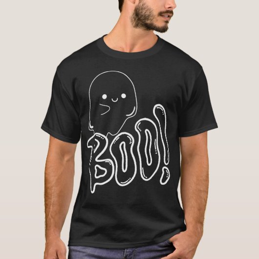 かわいいおばけのブー!ハロウィンの楽しさ Tシャツ (正面)