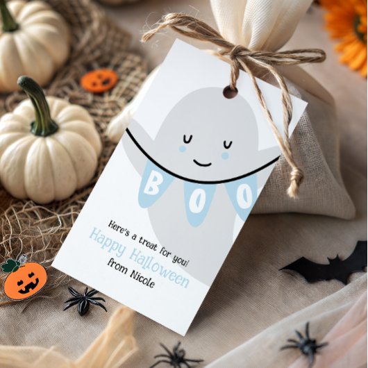 かわいいおばけのブー ハロウィン 子供のお菓子 ギフトタグ