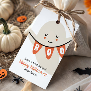 かわいいおばけのブー ハロウィン 子供のお菓子 ギフトタグ