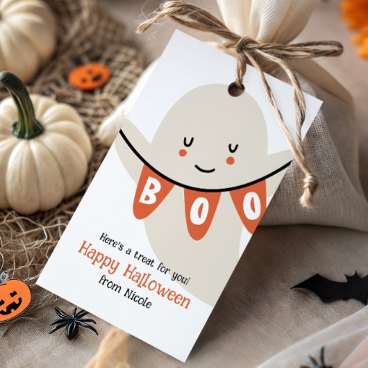 かわいいおばけのブー ハロウィン 子供のお菓子 ギフトタグ