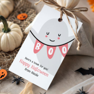 かわいいおばけのブー ハロウィン 子供のお菓子 ギフトタグ