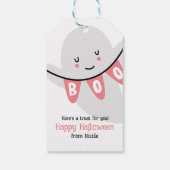 かわいいおばけのブー ハロウィン 子供のお菓子 ギフトタグ (裏面)