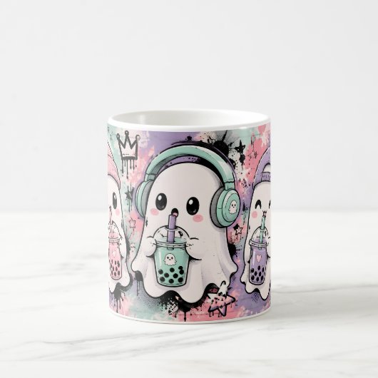 かわいいおばけのボバ | パステルハロウィン コーヒーマグカップ (中央)