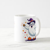 かわいいおばけのマグカップ パンプキンと魔女の帽子 コーヒーマグカップ (正面右)