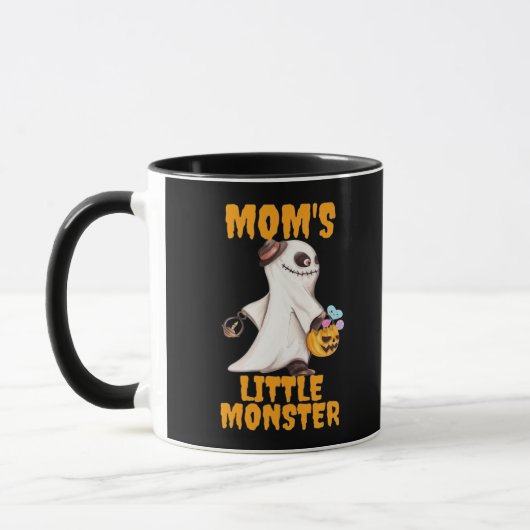 かわいいおばけのモンスターのグラフィック マグカップ (左)
