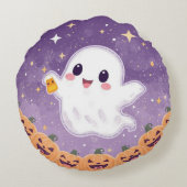 かわいいおばけの丸いクッション 💫👻 ラウンドクッション (裏面)