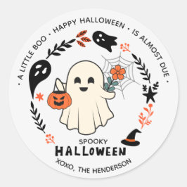 かわいいおばけの丸型ステッカー ハロウィン ラウンドシール