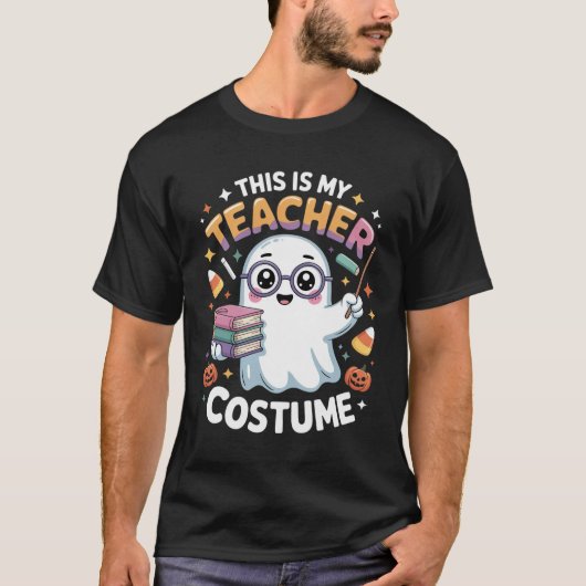 かわいいおばけの先生ハロウィンコスチューム Tシャツ (正面)