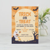 かわいいおばけの子供たちのハロウィンパーティー招待状 招待状 (スタンド正面)