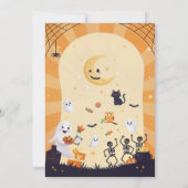 かわいいおばけの子供たちのハロウィンパーティー招待状 招待状 (裏面)