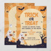 かわいいおばけの子供たちのハロウィンパーティー招待状 招待状 (正面/裏面)